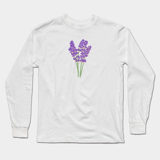 lavender Long Sleeve T-Shirt by Kuchinska design